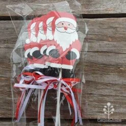 Wooden Santa Picks - Pack Of 4 -GARDEN Shop santa pick closeup
