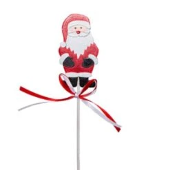 Wooden Santa Picks - Pack Of 4